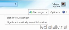 Messenger sign in options