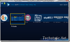 Sky Player in Windows Media Centre